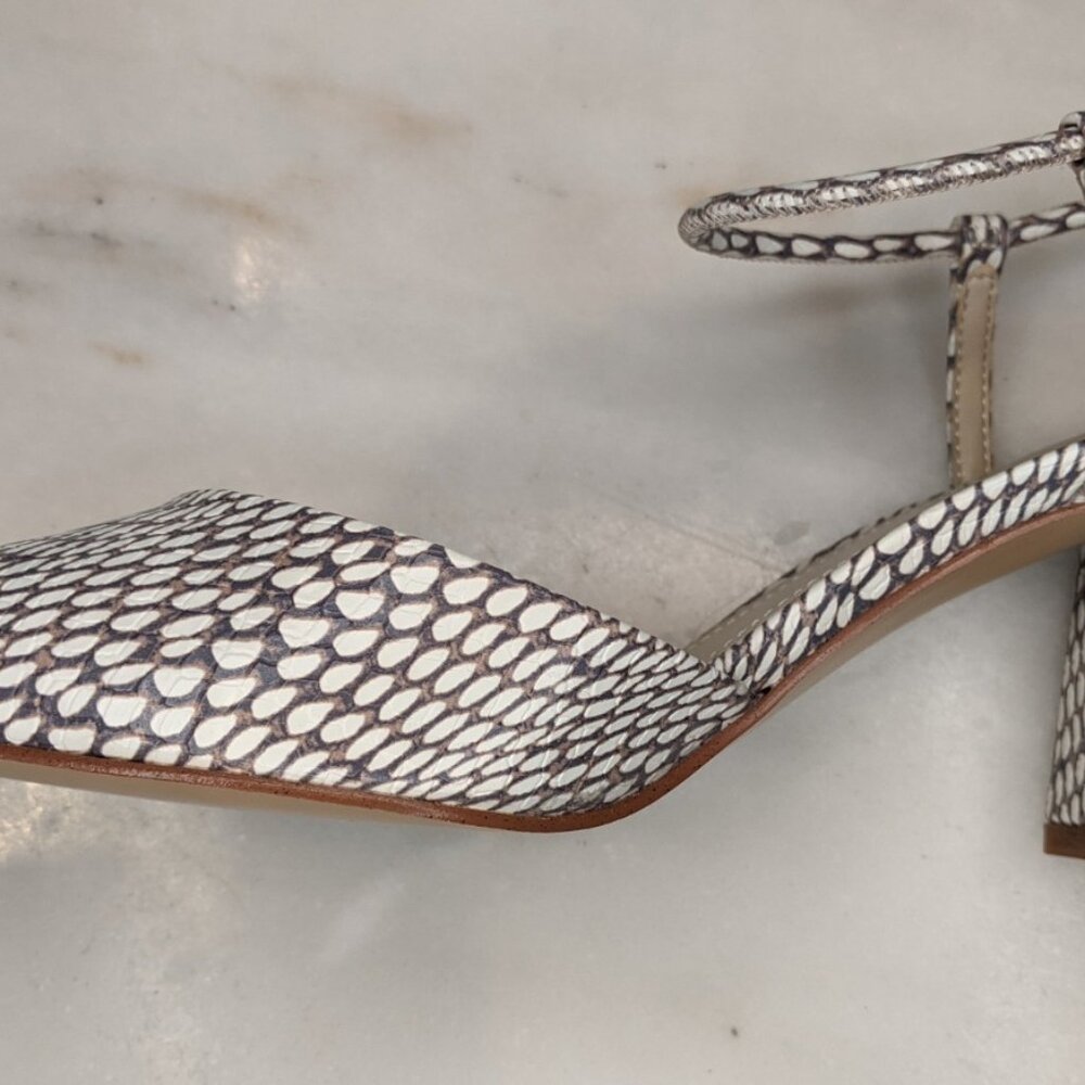 Callo Snakeskin Slingback Block Heel Pumps - Picture 5 of 6